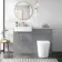 Harper Stone Grey Combination Vanity Basin with Marble Top & Tucson Toilet 1200mm - Brushed Brass Accents