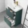 Corsica Midnight Green Slimline Basin Drawer Vanity 500mm