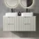 Crete Fluted Linen White Double Wall Hung Drawer Vanity with Marble Top & Marin Basin 1200mm