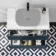 Crete Fluted Navy Blue Wall Hung Drawer Vanity with Marble Top 800mm - Excludes Counter Top Basin