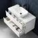 Corsica Gloss White Vanity Drawer with Marble Top & Curved Counter Top Basin 1000mm