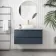 Corsica Inky Blue Vanity Drawer with Marble Top & Curved Counter Top Basin 1000mm