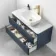 Corsica Inky Blue Vanity Drawer with Marble Top & Curved Counter Top Basin 1000mm