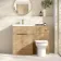 Havana Fluted Country Oak Combination Vanity Basin and Miami Toilet 1100mm - Brushed Brass Accents
