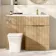 Havana Fluted Country Oak Combination Vanity Basin and Houston Toilet 1100mm - Brushed Brass Accents - Right Handed