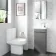 Trent Stone Grey Cloakroom Floor Standing Basin Vanity 400mm and Toilet Set