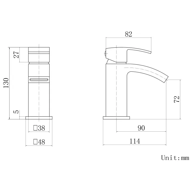 Welland Matt Black Cloakroom Basin Mixer Tap