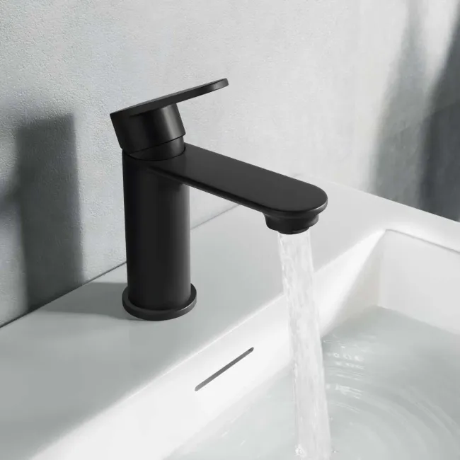 Anker Matt Black Basin Mixer Tap