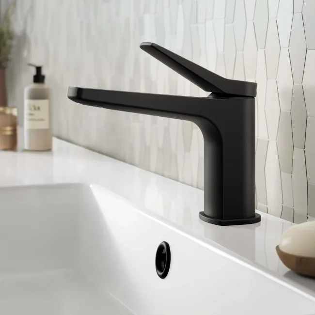 Aire Matt Black Basin Mixer Tap