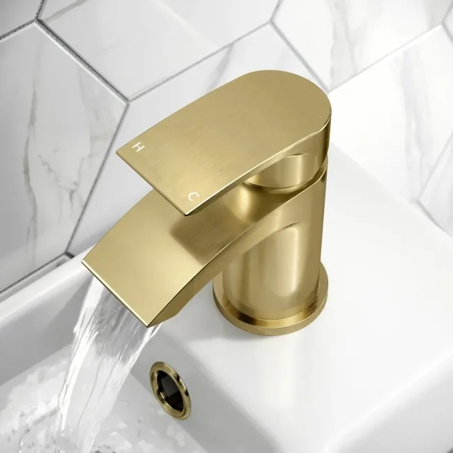 Severn Brushed Brass Cloakroom Basin Mixer Tap