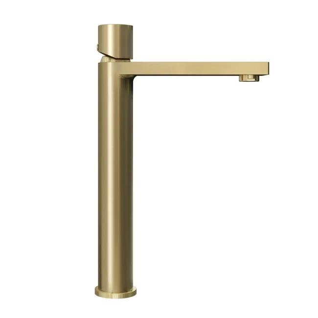 Dove Brushed Brass High Rise Basin Mixer Tap