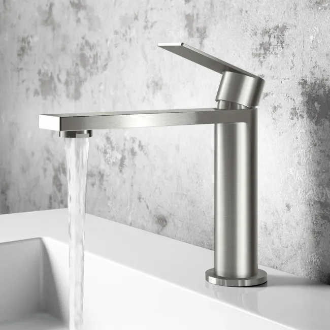 Tees Brushed Stainless Steel Basin Mixer Tap