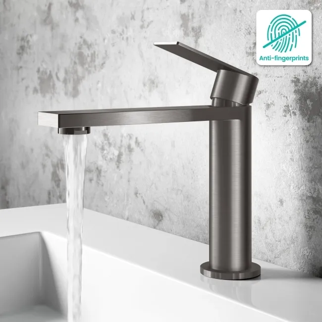 Tees Gunmetal Grey Basin Mixer Tap