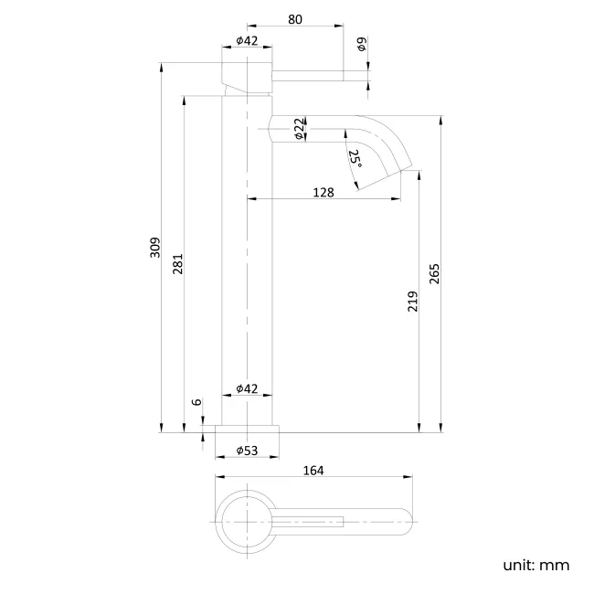Selma Matt Black High Rise Basin Mixer Tap
