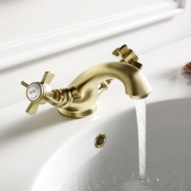 Nairn Traditional Brushed Brass Basin Mixer Tap