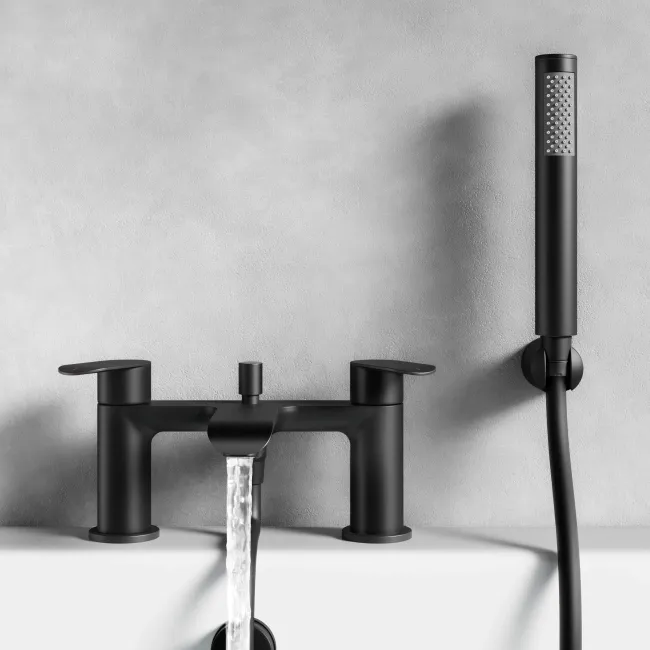 Tay Matt Black Bath Filler & Handheld Shower