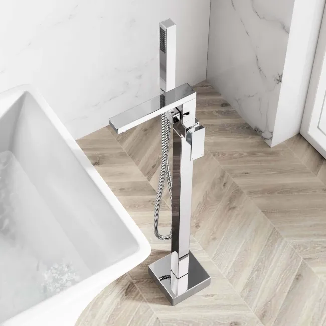 Tamar Chrome Freestanding Bath Shower Mixer Tap