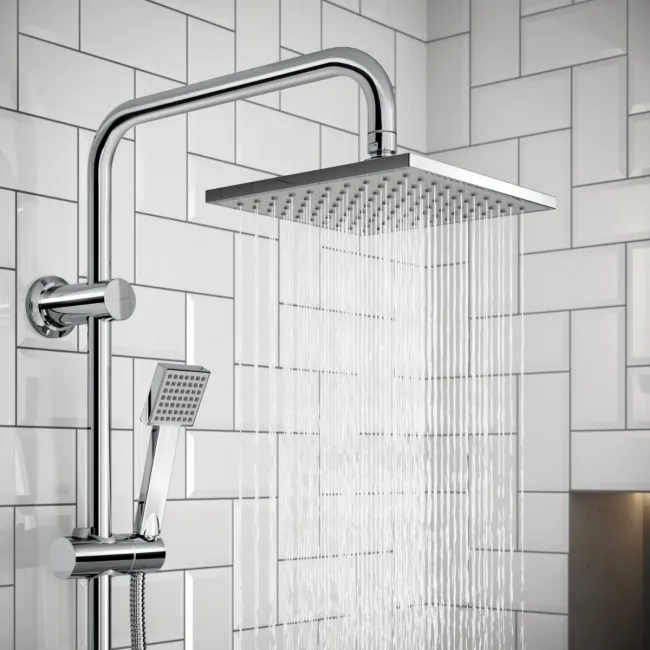 Lismore Essential Square Thermostatic Rigid Shower Set