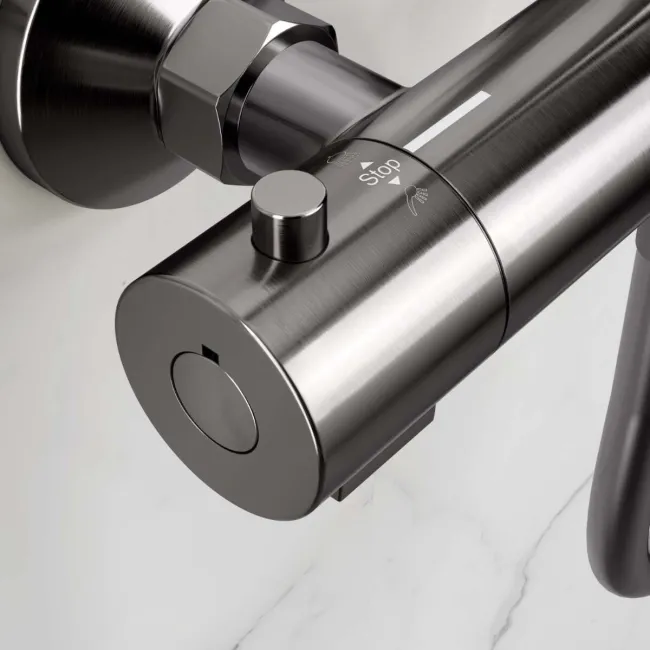 Ballina Premium Gunmetal Grey Round Thermostatic Shower