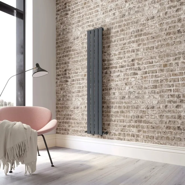 Faro Anthracite Single Flat Panel Vertical Radiator 1600x280mm