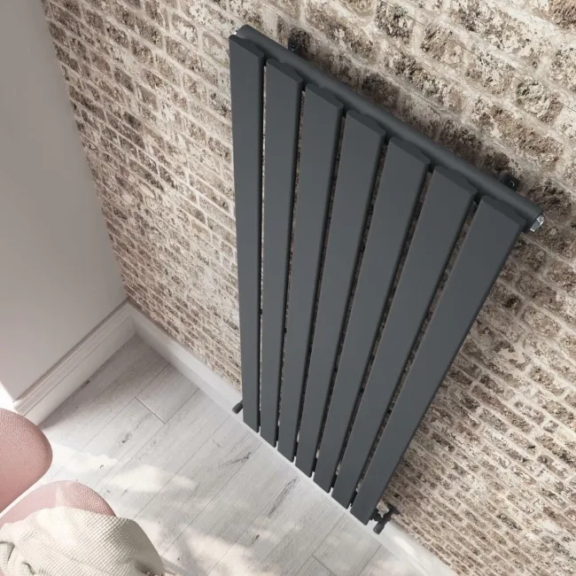 Faro Anthracite Single Flat Panel Vertical Radiator 1800x490mm