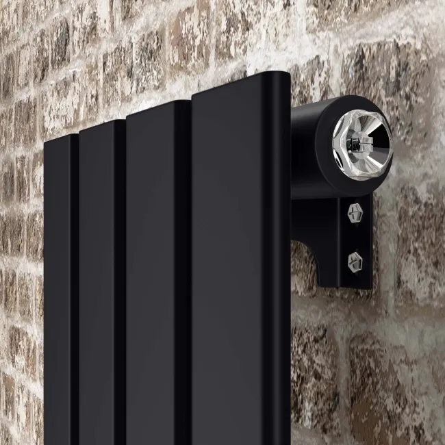 Faro Matt Black Single Flat Panel Vertical Radiator 1800x280mm