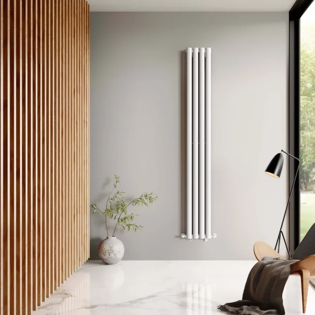 Marbella White Double Oval Panel Radiator 1800x240mm