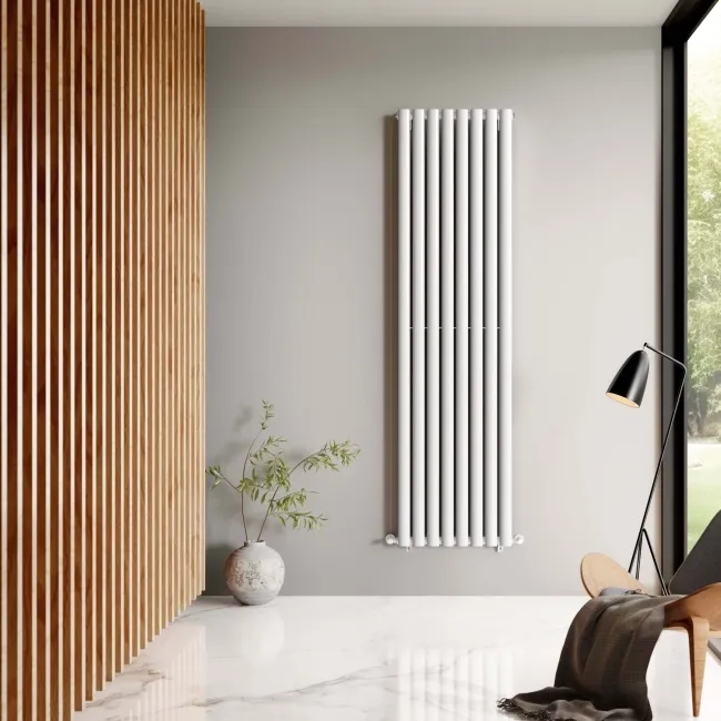 Marbella White Double Oval Panel Radiator 1800x480mm