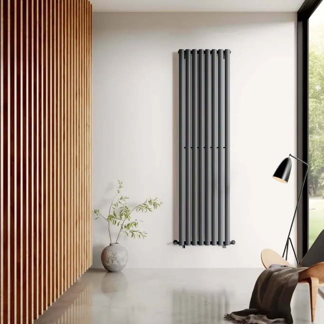 Marbella Anthracite Single Oval Panel Radiator 1800x480mm