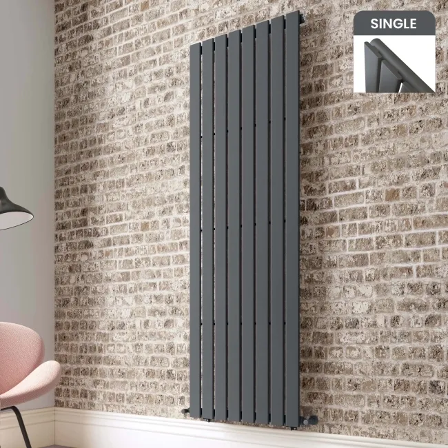 Faro Anthracite Single Flat Panel Vertical Radiator 1800x560mm