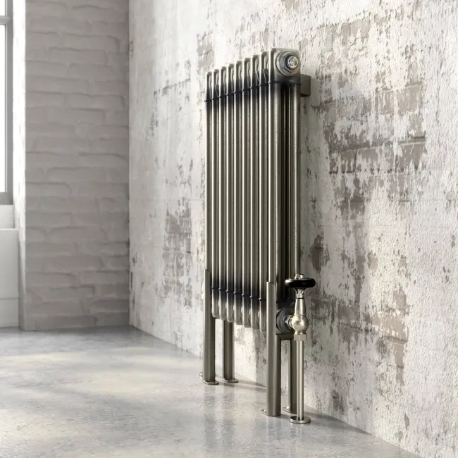 Athens Raw Metal Double Column Horizontal Traditional Radiator 600x425mm