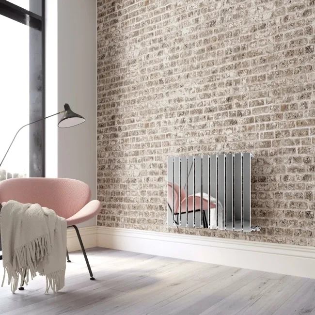 Faro Chrome Single Flat Panel Horizontal Radiator 600x770mm