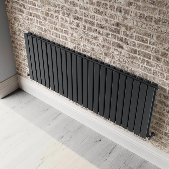 Faro Anthracite Double Flat Panel Horizontal Radiator 600x1610mm