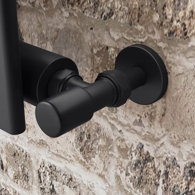 Faro Matt Black Single Flat Panel Horizontal Radiator 600x420mm