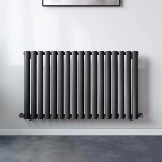 Marbella Anthracite Single Oval Panel Radiator 600x1020mm