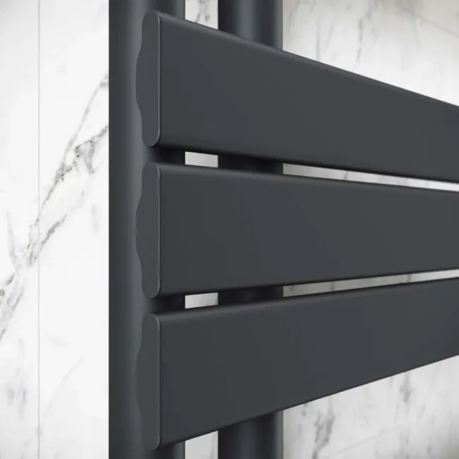 Seville Anthracite Designer Flat Panel Heated Towel Rail 1600x450mm