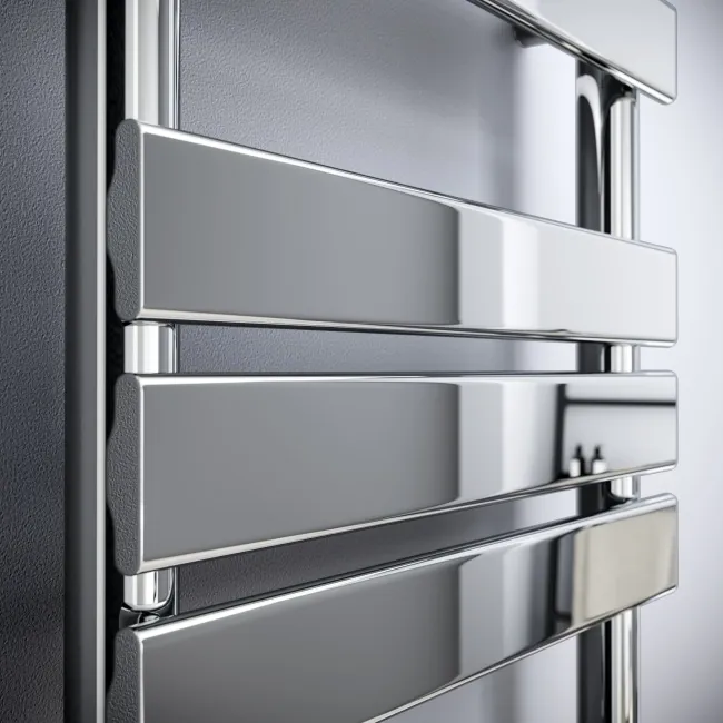 Santorini Chrome Flat Panel Heated Towel Rail 1400x450mm