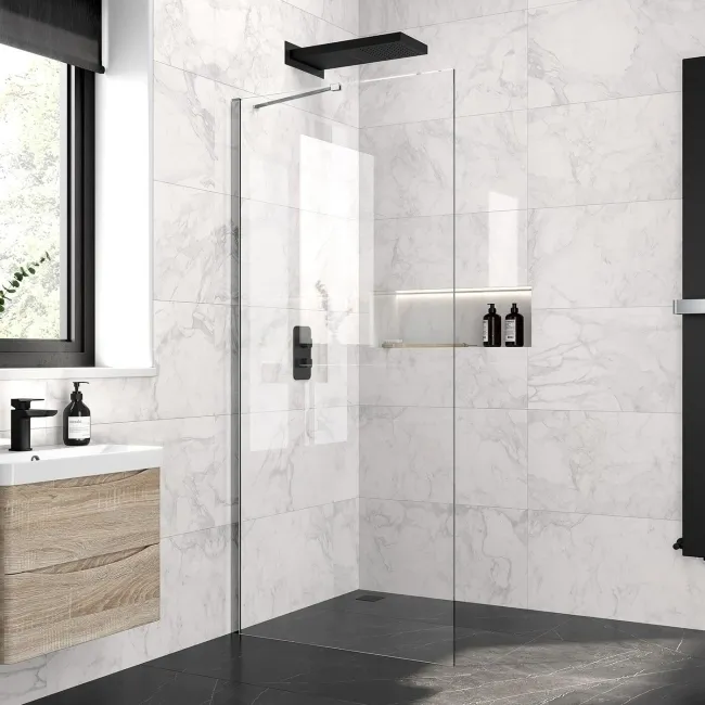 Copenhagen Easy Clean 8mm Wet Room Shower Glass Panel 900mm