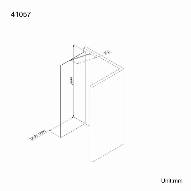 Copenhagen Easy Clean 8mm Wet Room Shower Glass Panel 1100mm