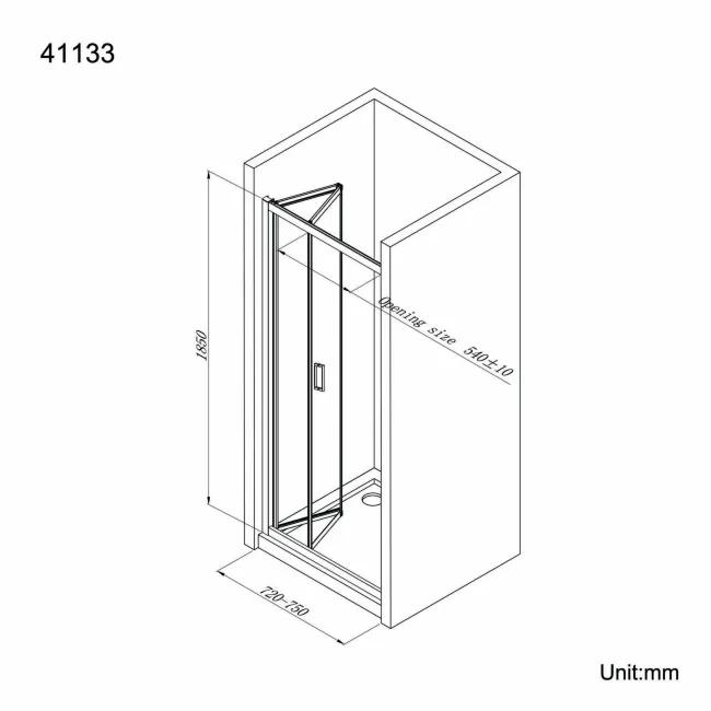 London 6mm Bifold Shower Door 760mm