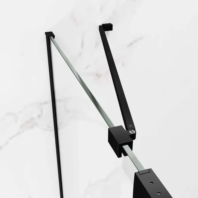 Vienna Matt Black Easy Clean 8mm Hinged Shower Door 1200mm