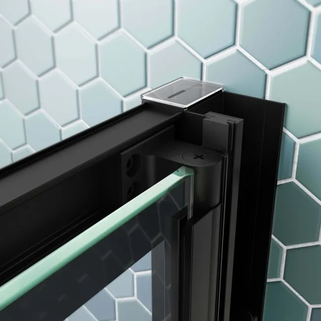 London Matt Black Grid 6mm Bifold Shower Door 700mm