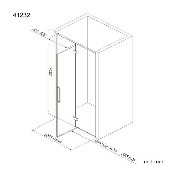 Helsinki Brushed Brass Premium Easy Clean 8mm Hinged Shower Door 1100mm