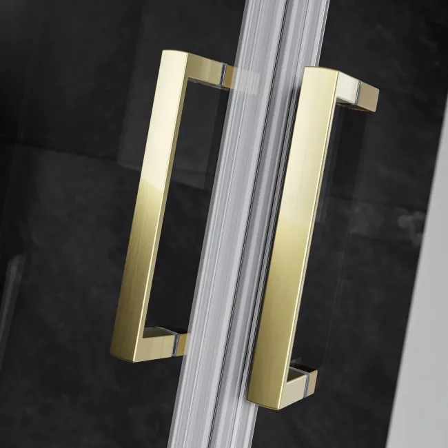 London Brushed Brass 6mm Quadrant Shower Enclosure 800x800mm