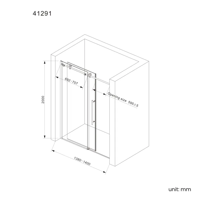Prague 8mm Soft-Closing Sliding Shower Door 1400mm