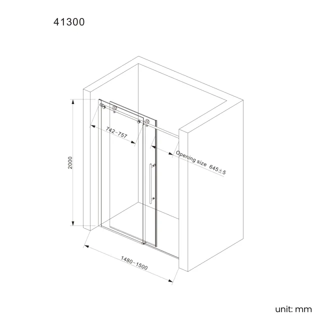 Prague Brushed Brass 8mm Soft-Closing Sliding Shower Door 1500mm
