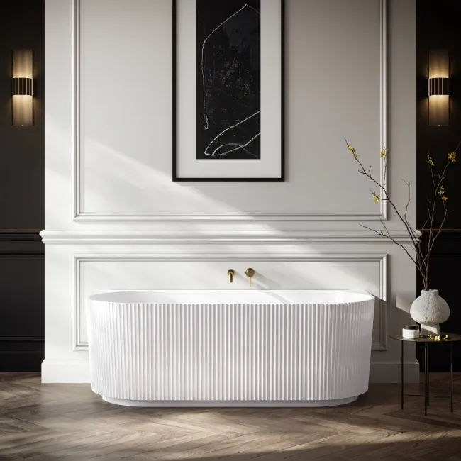 Barnet 1700mm Fluted Back To Wall Bath