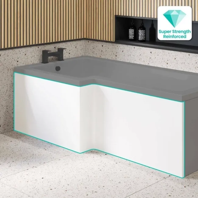 1700 Super Strength Reinforced Acrylic L Shaped Bath Front Panel