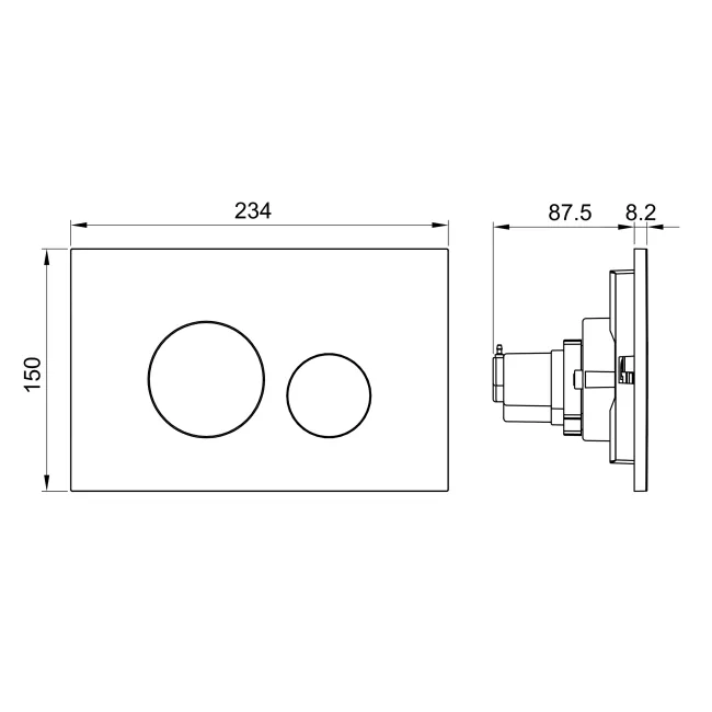 Idaho Matt Black Round Button Flush Plate
