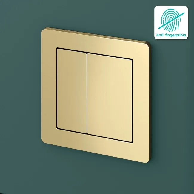 Detroit Brushed Brass Square Push Button for Cable Operated Concealed Cistern
